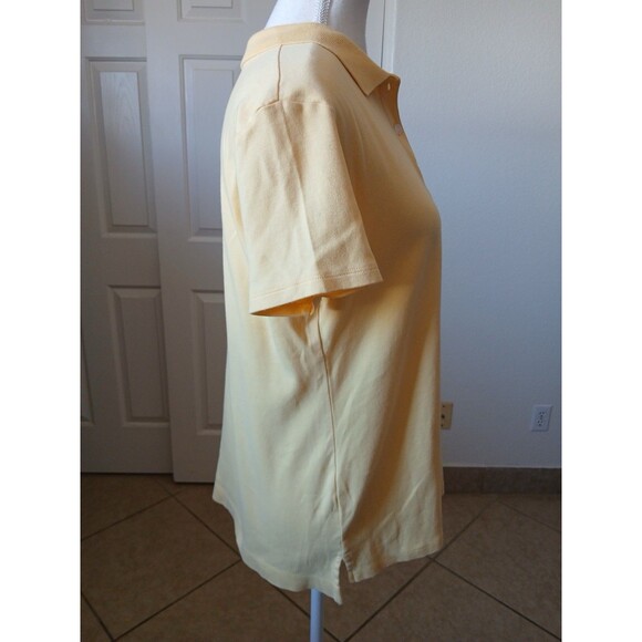 CROFT & BARROW Womens Yellow Classic Polo Medium Short Sleeve Classiccore Preppy - Picture 3 of 13